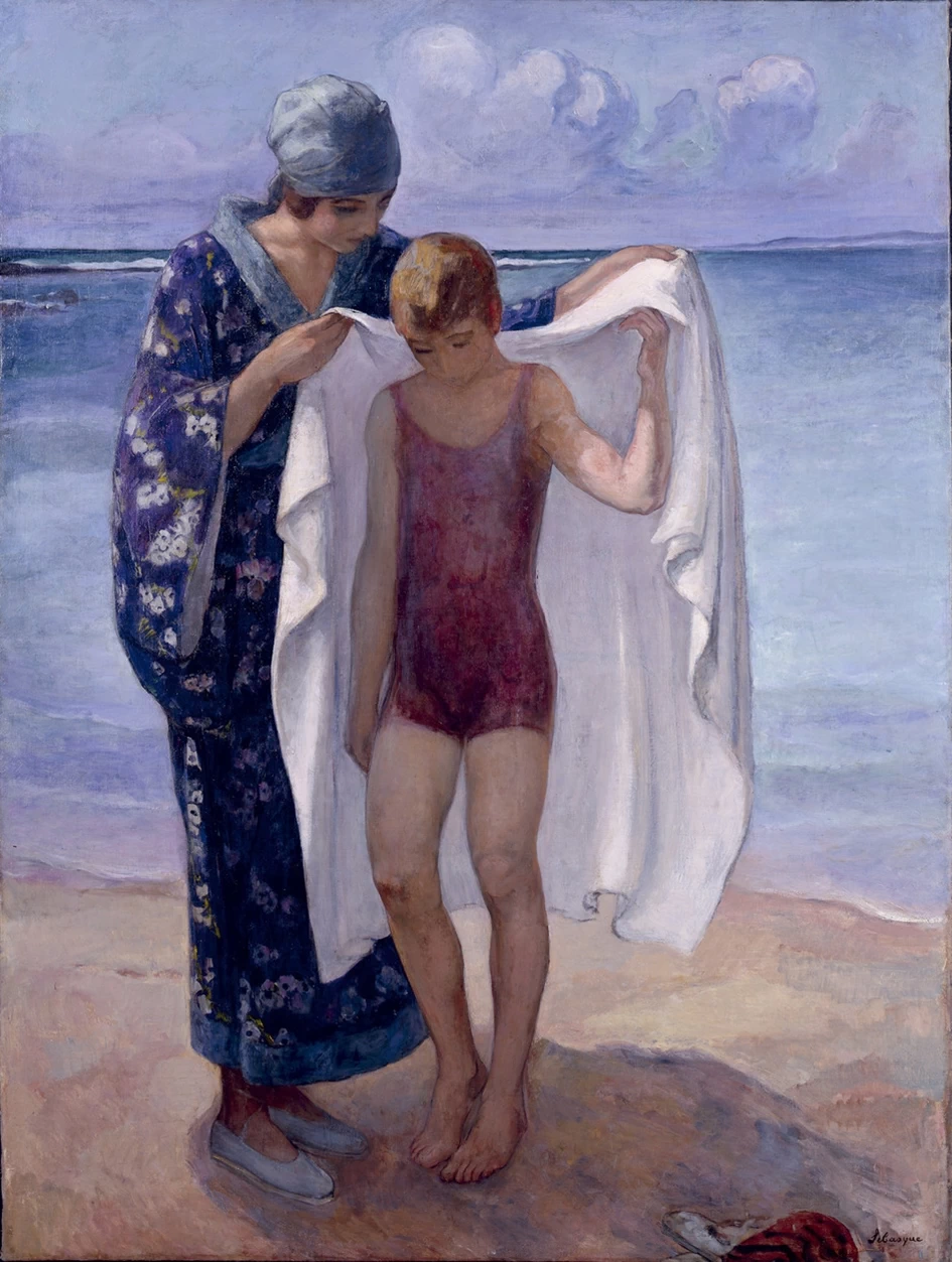 In spiaggia dopo il bagno